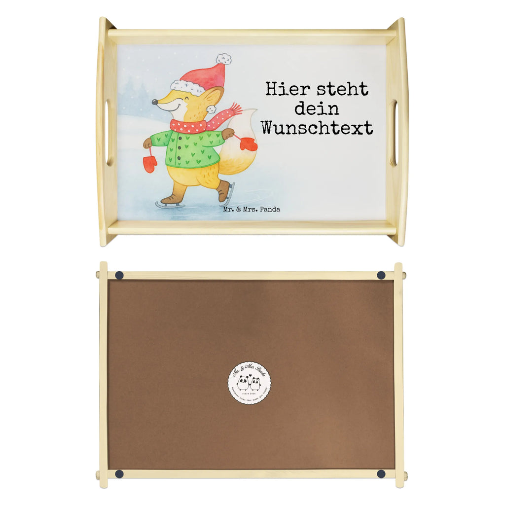 Personalised serving tray Fox skates Design Winter, Christmas, Christmas time, snow, christmas eve, winter, fir tree, christmas tree, santa claus, christmas time, christmas days, christmas present, christmas