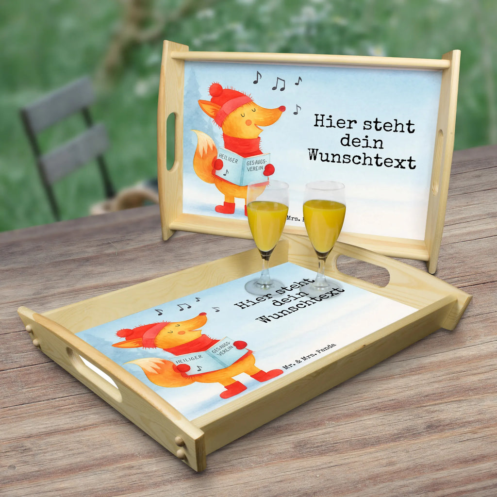 Spersonalizowana taca serwisowa lis Śpiewak Design Zima, Boże Narodzenie, dekoracje świąteczne, Mikołaj, Adwent, Wigilia, zimowy motyw