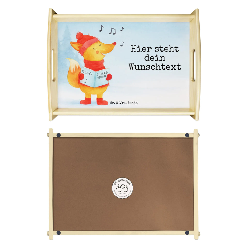 Spersonalizowana taca serwisowa lis Śpiewak Design Zima, Boże Narodzenie, dekoracje świąteczne, Mikołaj, Adwent, Wigilia, zimowy motyw