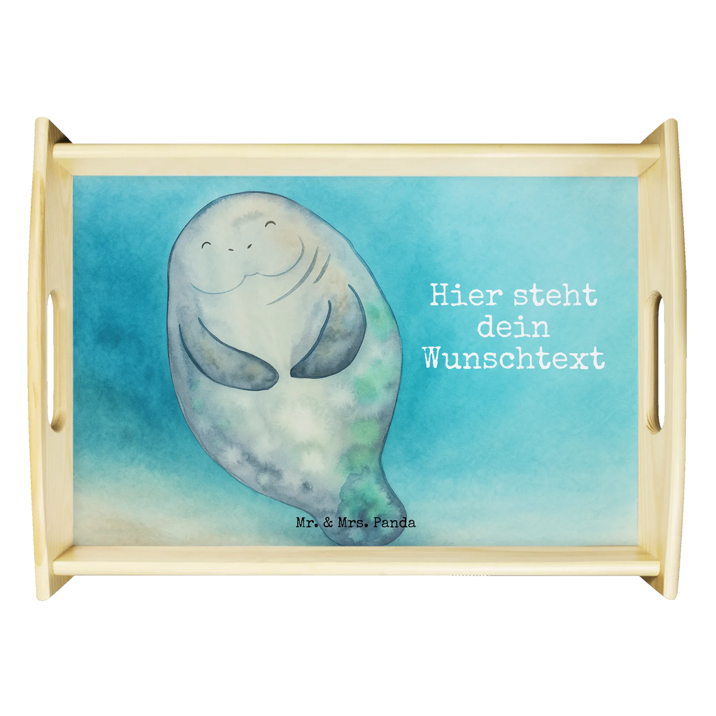 Personalisiertes Serviertablett Seekuh Happy Design Tablett mit Namen, Personalisiertes Küchentablett, Personalisiertes Tablett, Personalisiertes Serviertablett, Serviertablett mit Namen, Personalisiertes Frühstückstablett, Personalisiertes Holztablett, Personalisiertes Dekotablett, Meerestiere, Meer, Urlaub, Achtsamkeit, Selbstliebe, Neuanfang, Freundin, Seekühe, Seekuh, Liebeskummer, Zufrieden, Respekt, Neustart