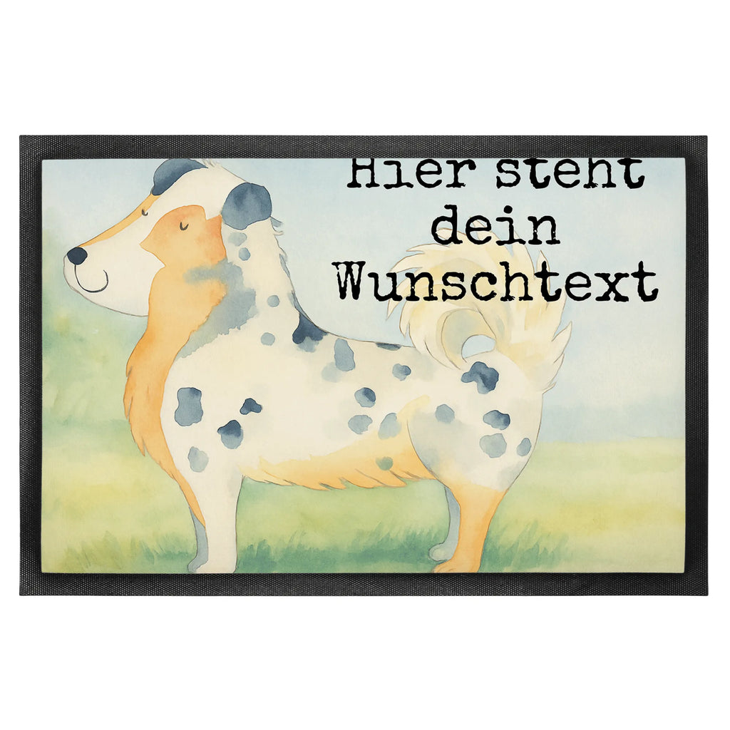 Personalized doormat Dog Australia Shepherd Design Haustürmatte personalisiert, Personalisieruung, Wunschnamen, Fußmatte bedrucken, Namensfussmatte, Bedrucken, Personalisierte Fußmatte, Fußmatte mit Namen, Personalisiert, Türvorleger mit Namen, Türvorleger personalisiert, Hund, Hundemotiv, Haustier, Hunderasse, Tierliebhaber, Hundebesitzer, Sprüche, Spruch, Familienhund, Australien Shepherd, Shepherd, Hundeliebe
