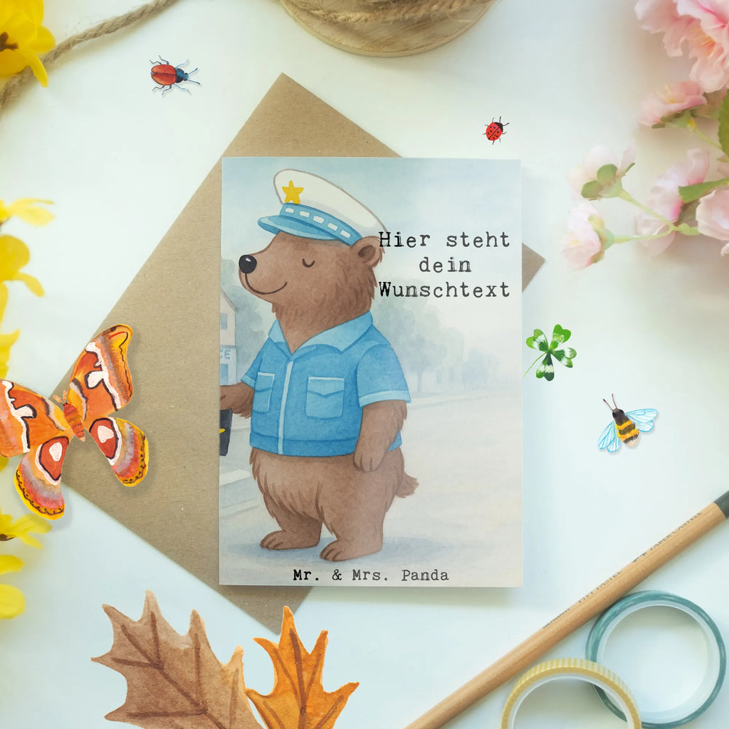 Spersonalizowana kartka z życzeniami policjantka pasja Design Zawód, Wykształcenie, Jubileusz, Pożegnanie, Emerytura, Kolega, Koleżanka, Prezent, Dawać, Pracownik, Współpracownik, Firma, Dziękuję, Dziękuję bardzo