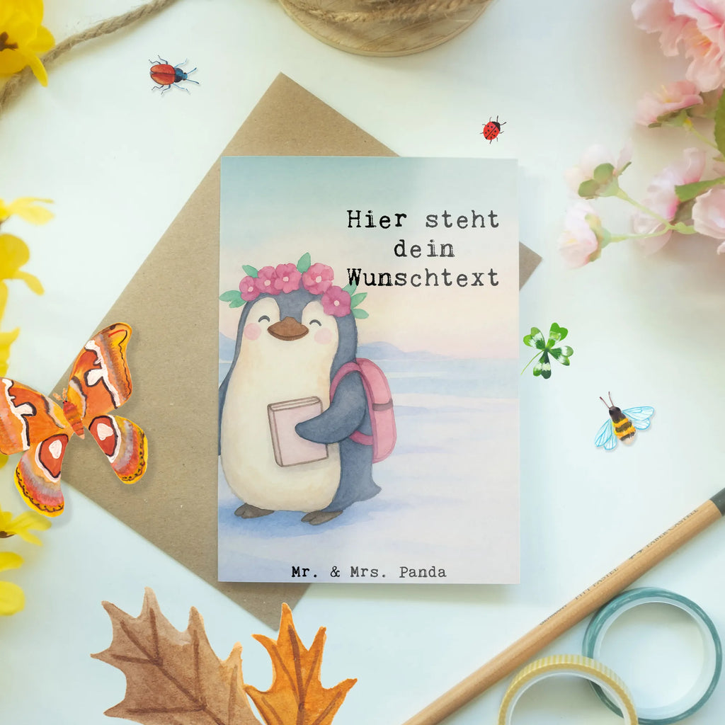 Personalised greetings card penguin best daughter in the world Design for, thank you, gift, giving, birthday, birthday present, gift idea, souvenir, make you happy, gift tip, little daughter, father, daughter, birth, daughters, mother, children, family, little one, child, reward