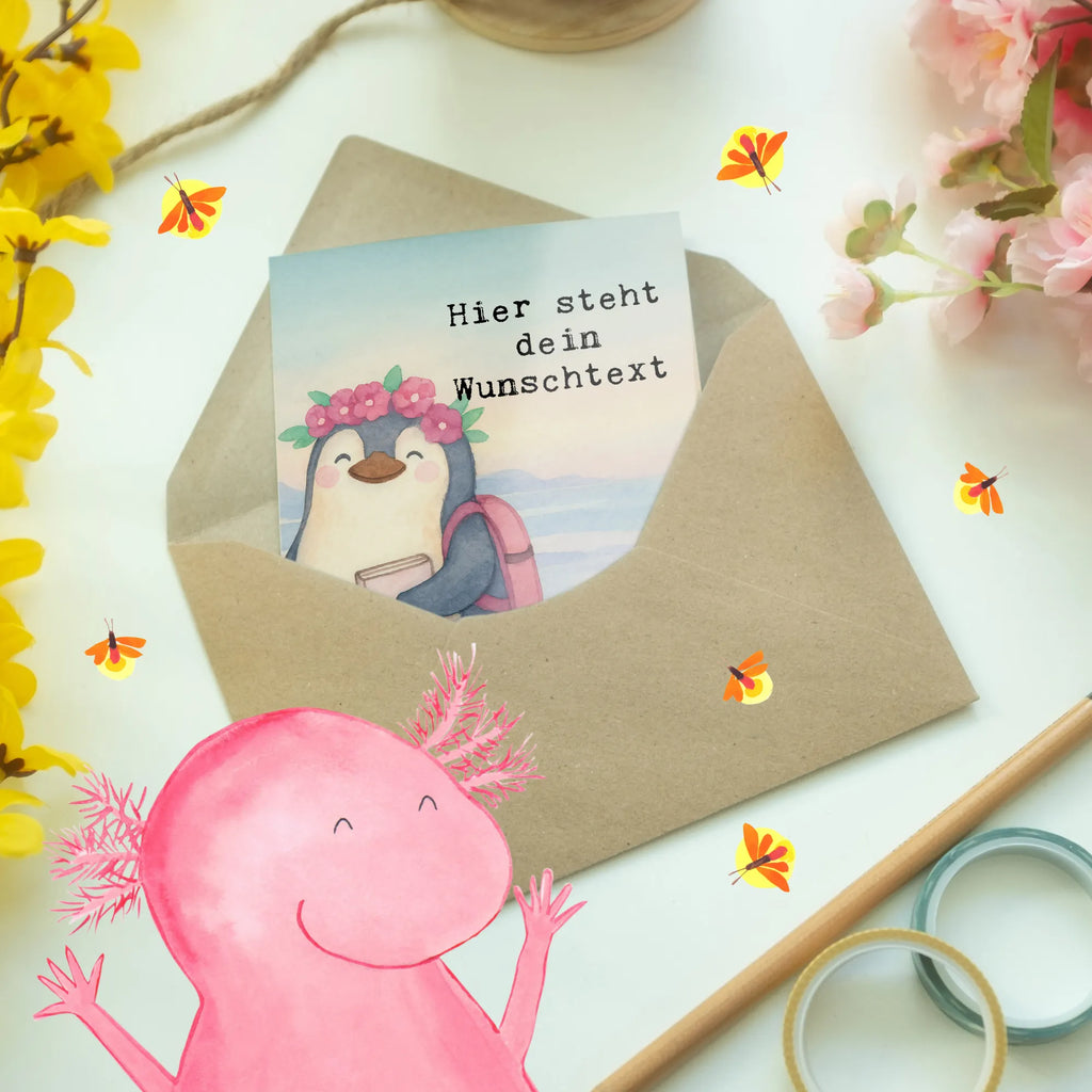 Personalised greetings card penguin best daughter in the world Design for, thank you, gift, giving, birthday, birthday present, gift idea, souvenir, make you happy, gift tip, little daughter, father, daughter, birth, daughters, mother, children, family, little one, child, reward