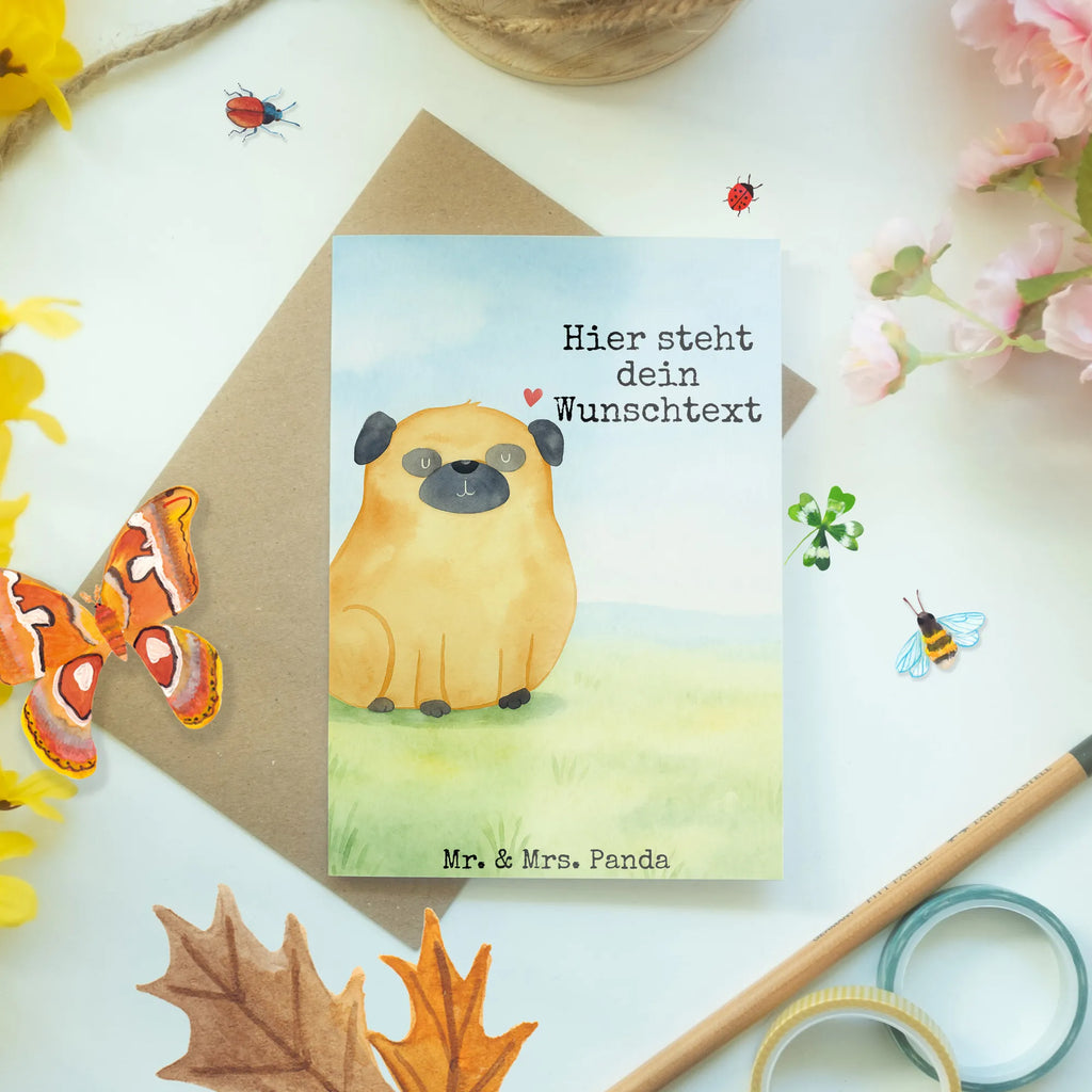 Personalisierte Grußkarte Mops Design Personalisierte Geburtstagskarte, Grußkarte selber drucken, Personalisierte Grußkarte, Personalisierte Einladungskarte, Grußkarten personalisiert, Grußkarte als Geldgeschenk, Personalisierte Karte, Grußkarte selbst gestalten, Grußkarte mit persönlichen Nachrichten, Grußkarte mit Namen, Personalisiertere Klappkarte, Personalisierte Hochzeitskarte, Personalisierte Glückwunschkarte, Hund, Hundemotiv, Haustier, Hunderasse, Tierliebhaber, Hundebesitzer, Sprüche, Liebe, Hundeliebe, Mops