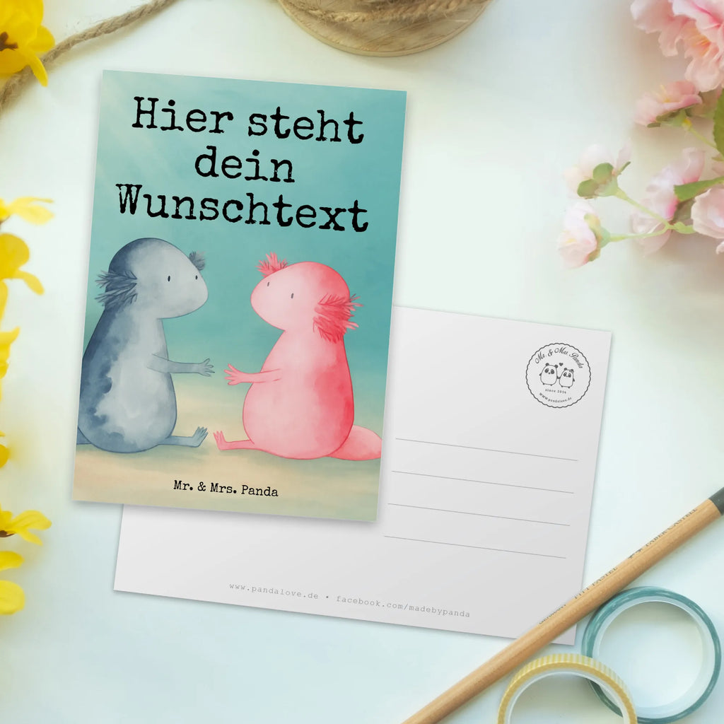 Personalised postcard axolotl Love Design Axolotl, Axelotl, marine animals, Mexican walking fish, salamander, great love, fiancé, axolotl, amphibian, friend, axolot, anniversary, tail, love, valentine's day, husband, proof of love