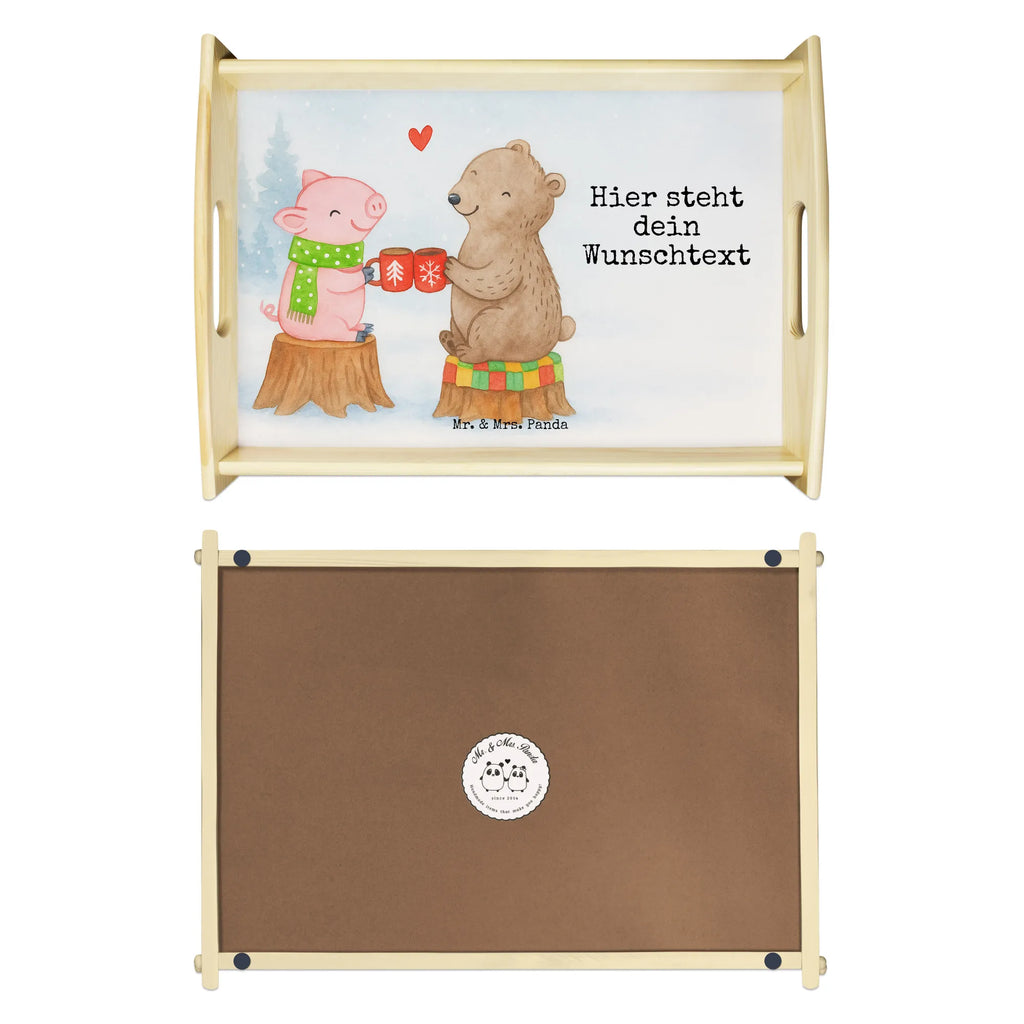 Personalised serving tray Glowing Pig Bash Design Winter, Christmas, Christmas time, snow