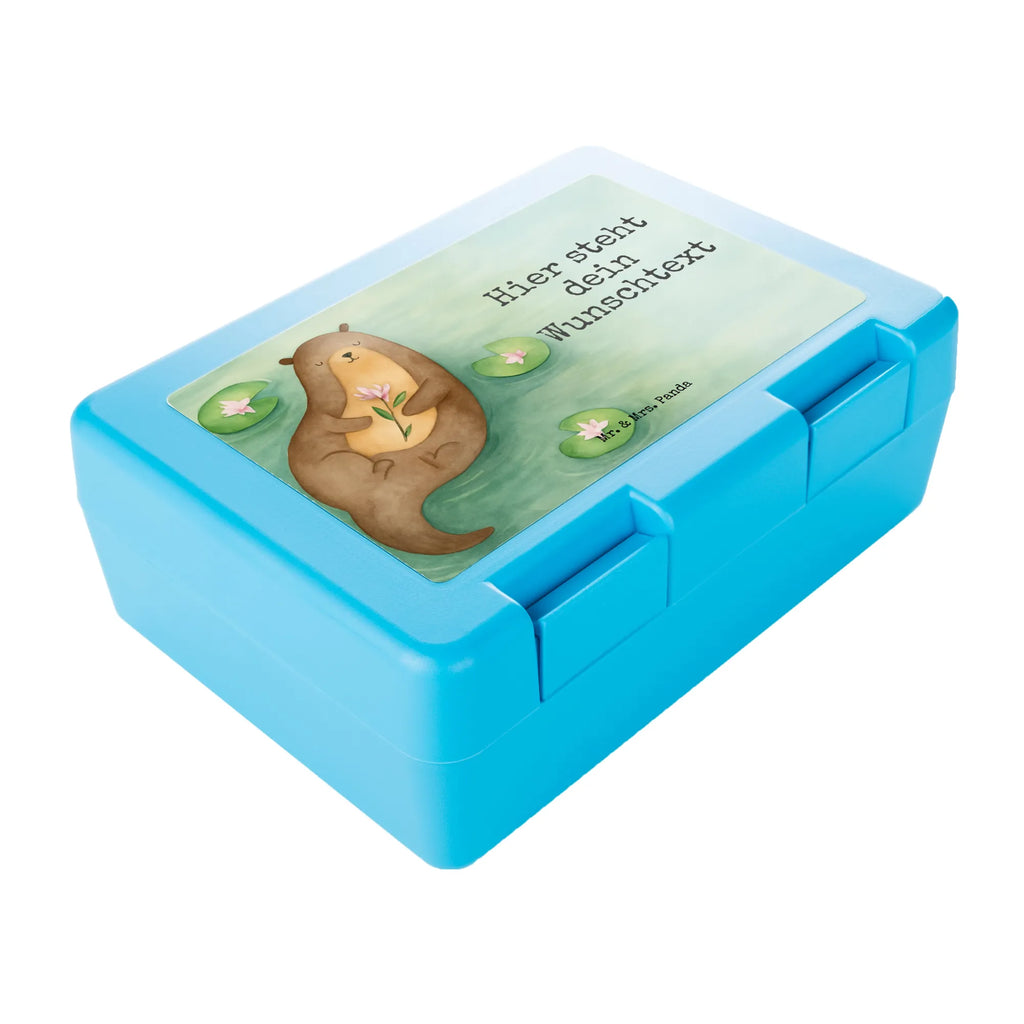 Personalised lunch box otter Water Lily Design otter, marten, sea otter, European otter, water mammal, aquatic animal, baby otter, predator, water, otter gifts, animal lover, gift ideas for animal lovers, animal, mammal, water animal, gifts for people in love