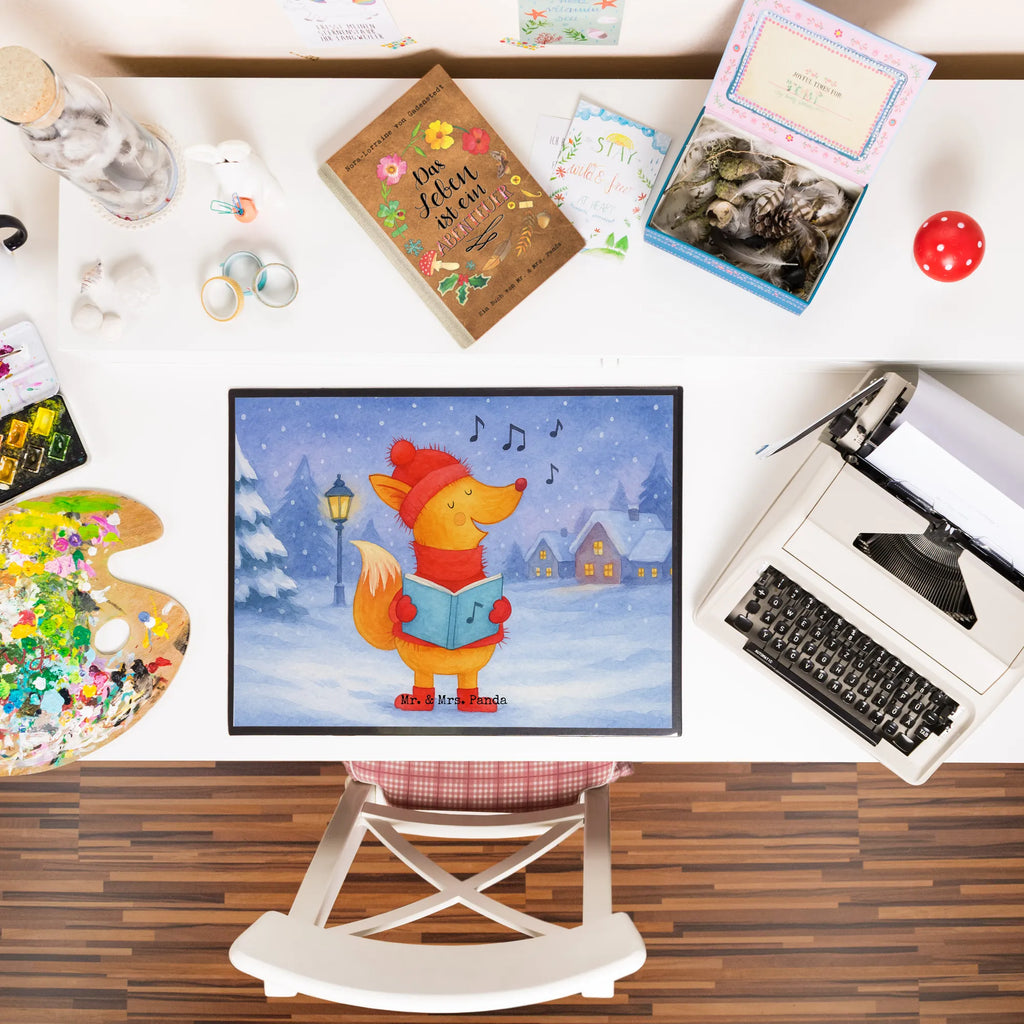 Schreibtischunterlage Fuchs Sänger Design Bürobedarf, Büroartikel, Schreibtischunterlage Groß, Schreibtischauflage, Schreibwaren, Schreibunterlage, Schreibtisch Unterlagen, Winter, Weihnachten, Weihnachtsdeko, Nikolaus, Advent, Heiligabend, Wintermotiv, Sänger, Singen, Füchse, Weihnachtslieder, Fuchs, Geschenk Sänger