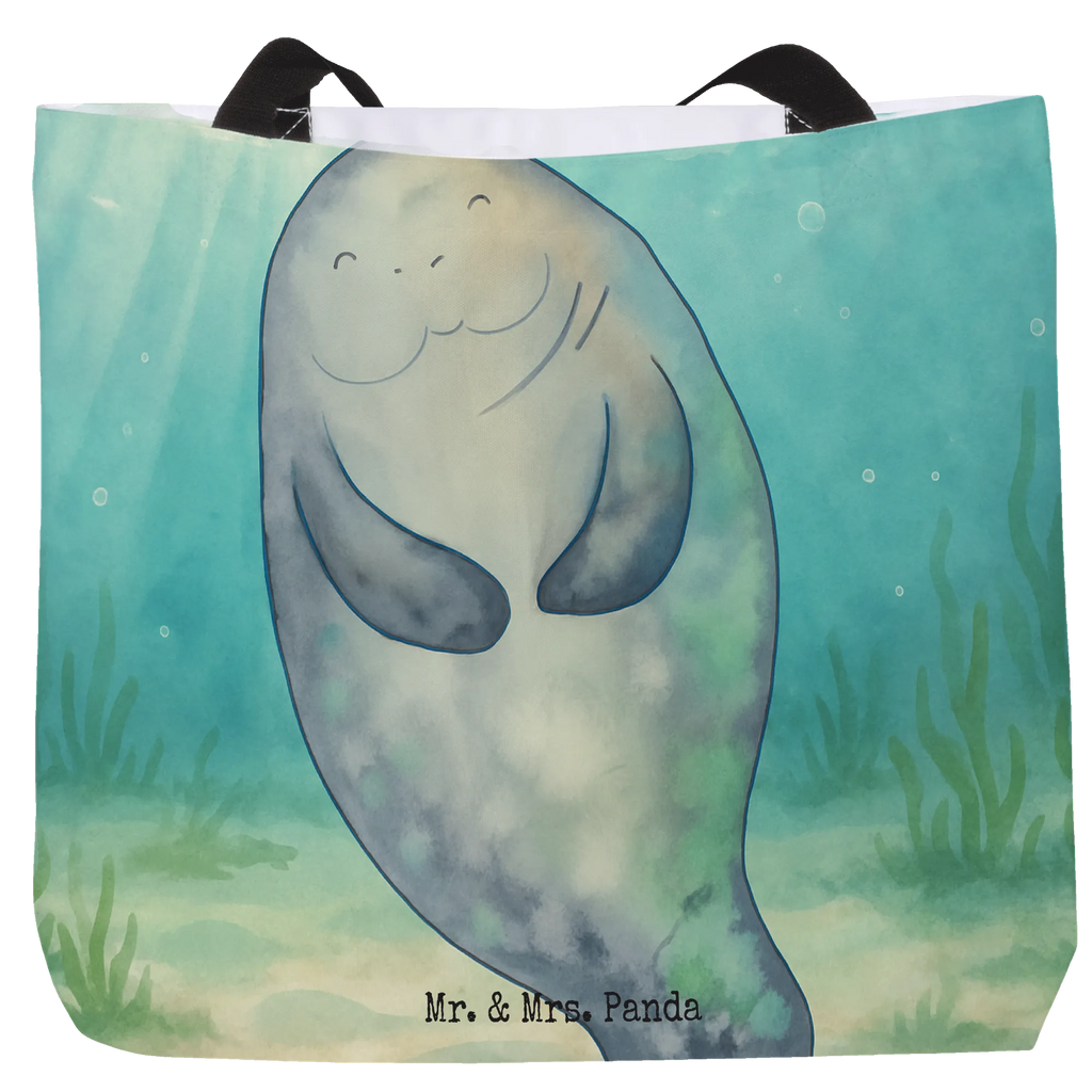 Shopper manatee happy Design large, shopping bag, shopper, handle bag, woman, XXL, beach bag, carrier bag, bag, Seafood, aquatic animals, ocean, sea, fish, shells, corals, reef, whale, narwhal, sea urchin, lobster, platypus, turtle, manatee, crocodile, orca, shrimp, gifts for seafood lovers, water world, underwater animals, underwater world, vacation, deep sea, seafood fans, gift ideas, seafood decoration, seafood posters, Carefulness, Girlfriend, Manatee, New start, New beginning, Manatees, Self-love, Respect, Lovesickness, Satisfaction