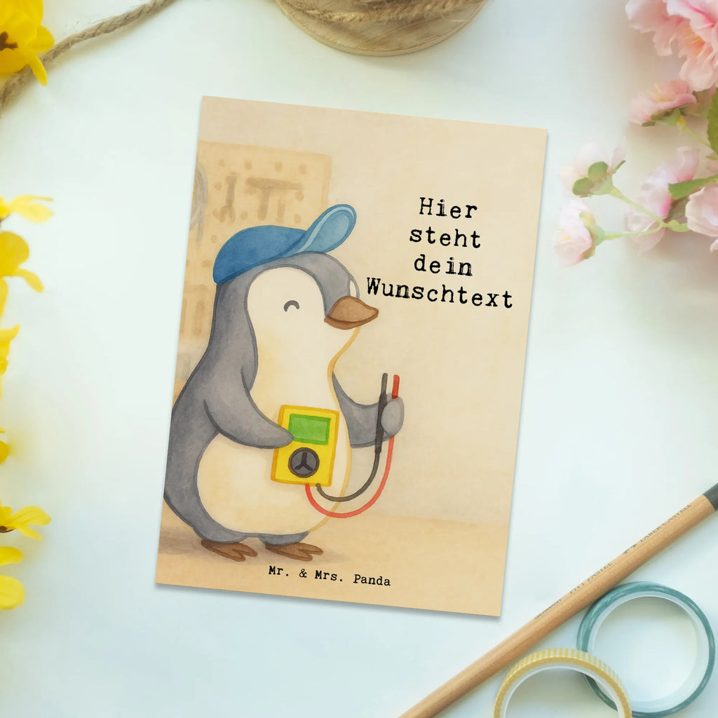 Personalised postcard Electrician Passion Design gift, gift idea, best, farewell gift, passing exam, anniversary, retirement, promotion, job start, sayings, funny, profession