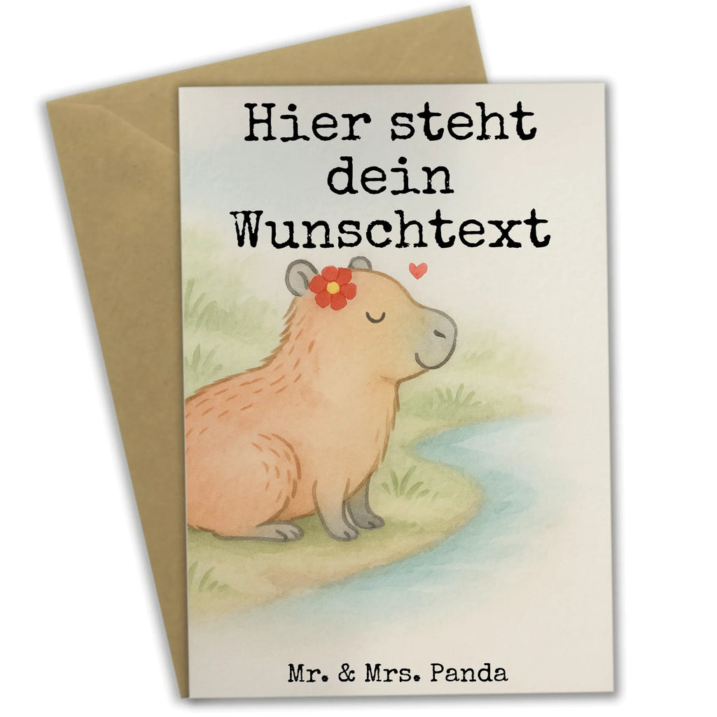 Personalised greetings card Capybara flower Design small animals, cute, funny, cute animal motives, hand drawn, small world, funny sayings, good mood, happy, gifts, gift ideas, special gifts, animal lover, card