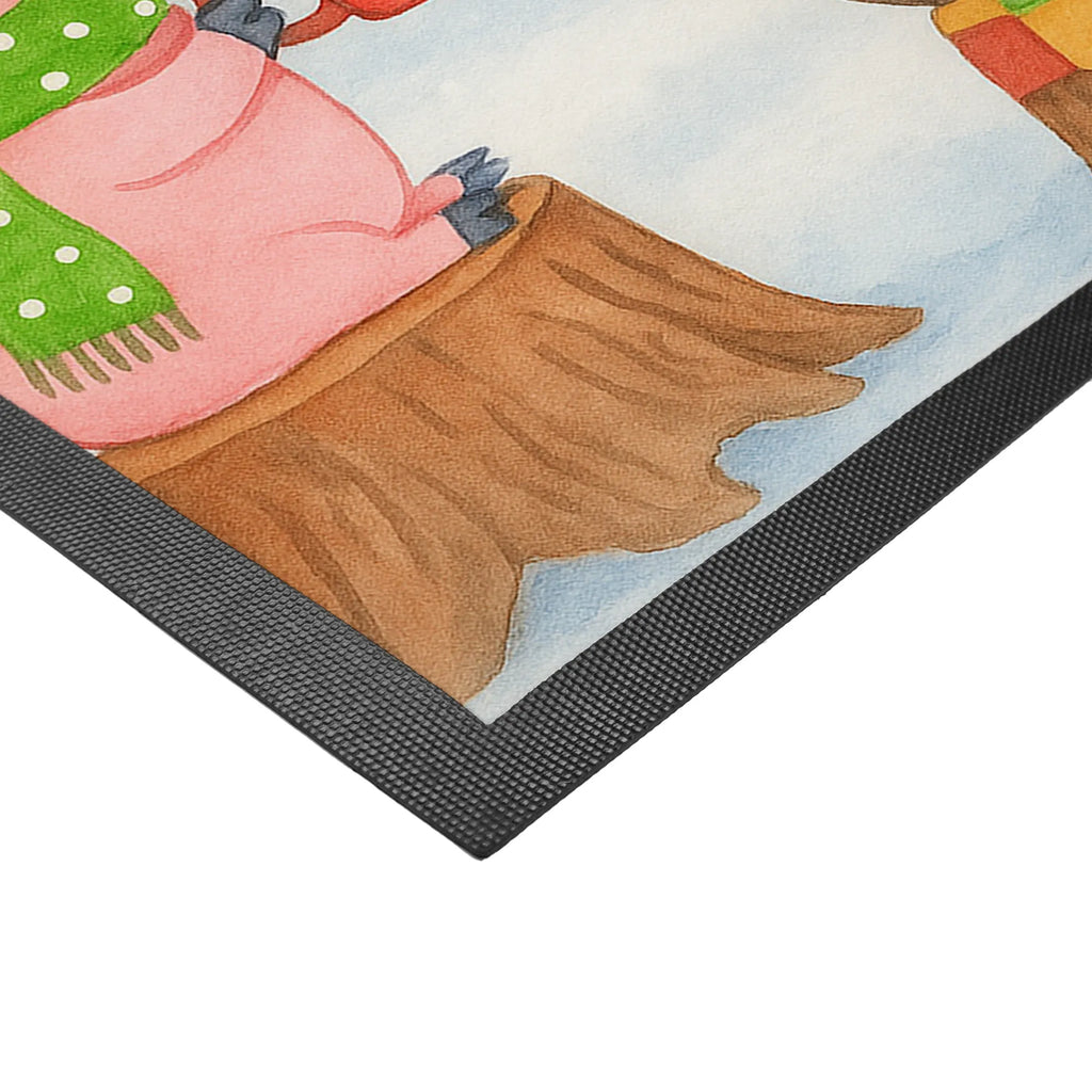 Personalized doormat Glowing Pig Bash Design Winter, Christmas, Christmas time, snow