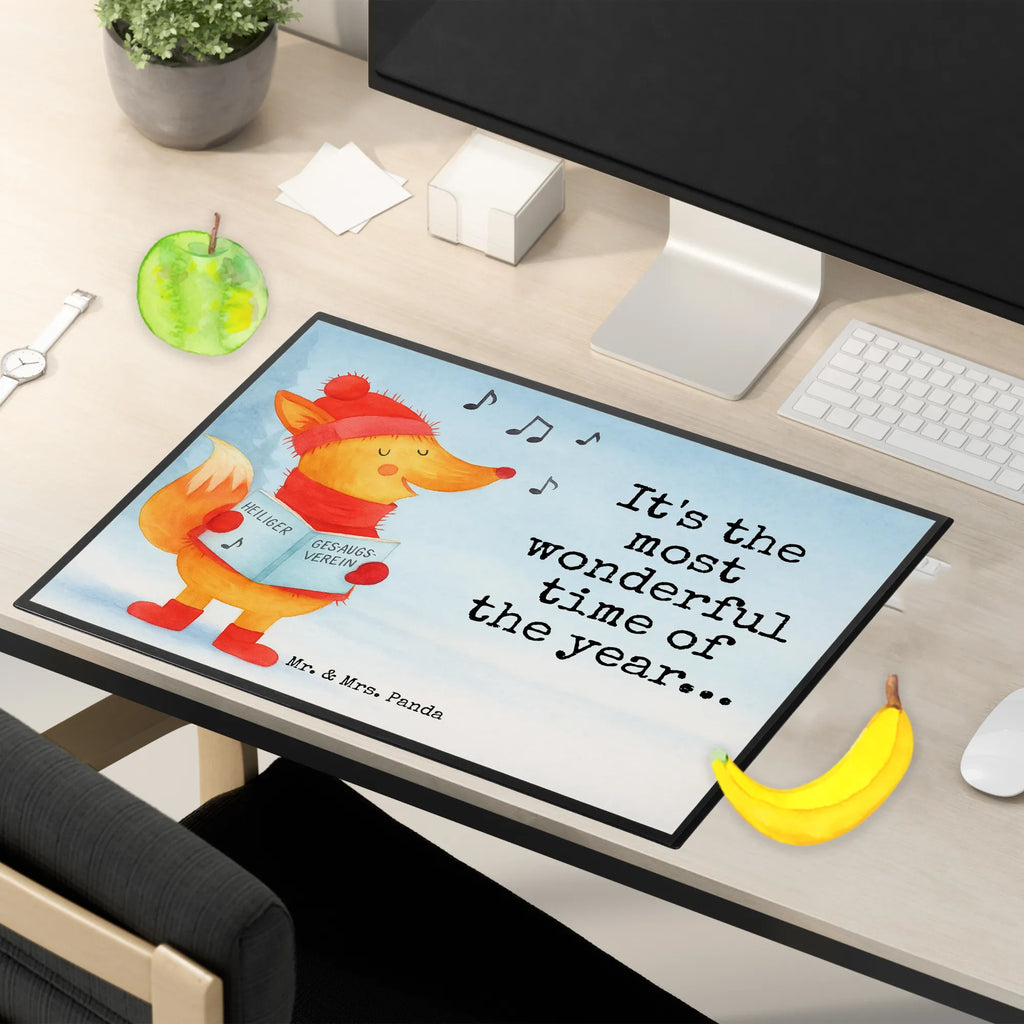 Schreibtischunterlage Fuchs Sänger Design Bürobedarf, Büroartikel, Schreibtischunterlage Groß, Schreibtischauflage, Schreibwaren, Schreibunterlage, Schreibtisch Unterlagen, Winter, Weihnachten, Weihnachtsdeko, Nikolaus, Advent, Heiligabend, Wintermotiv, Sänger, Singen, Füchse, Weihnachtslieder, Fuchs, Geschenk Sänger