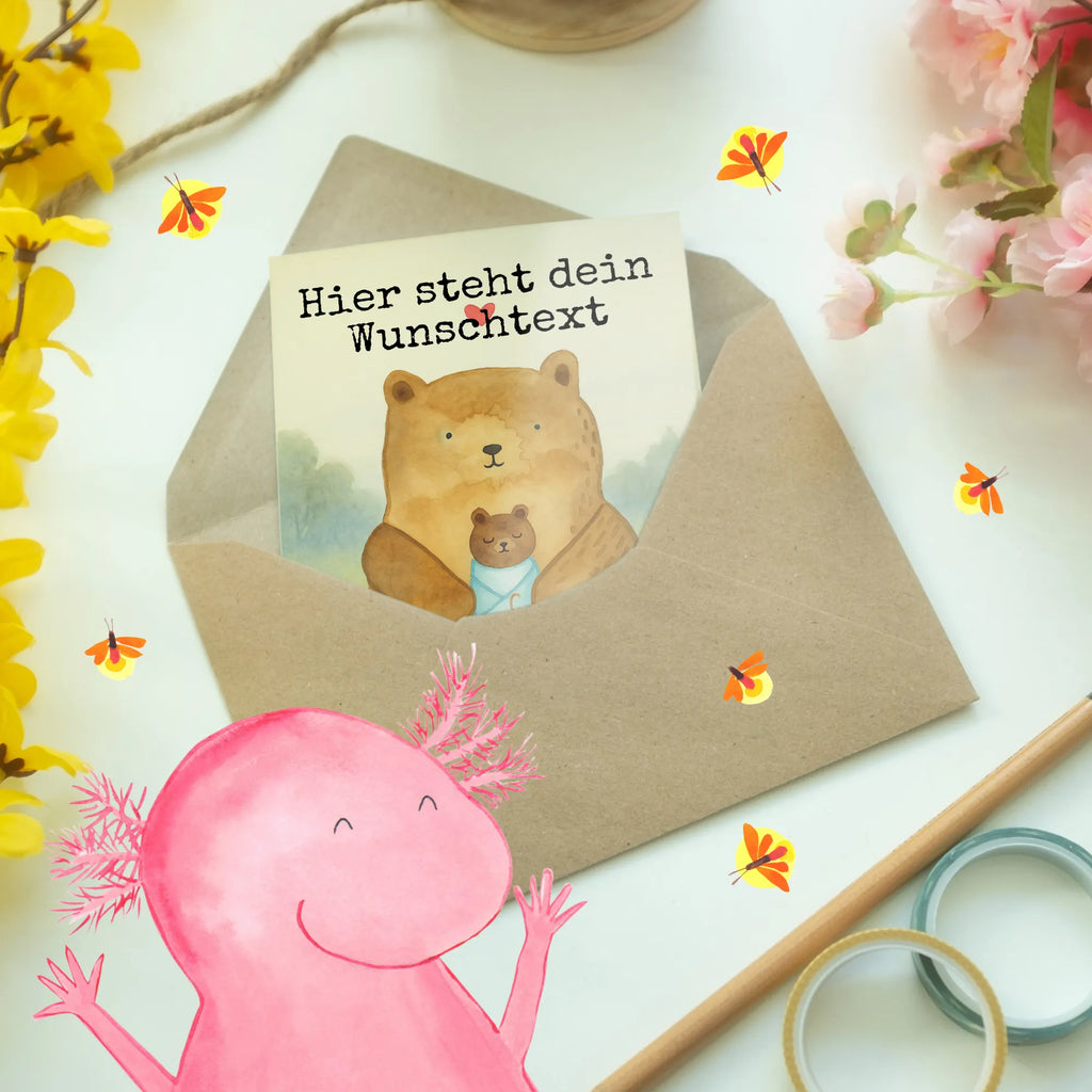 Personalised greetings card bear infant Design bear, teddy, teddy bear, cuddly toy, parents, birthday, mother, grandson, niece, nephew, grandchild, baby, birth, baptism, baptized child, congratulations