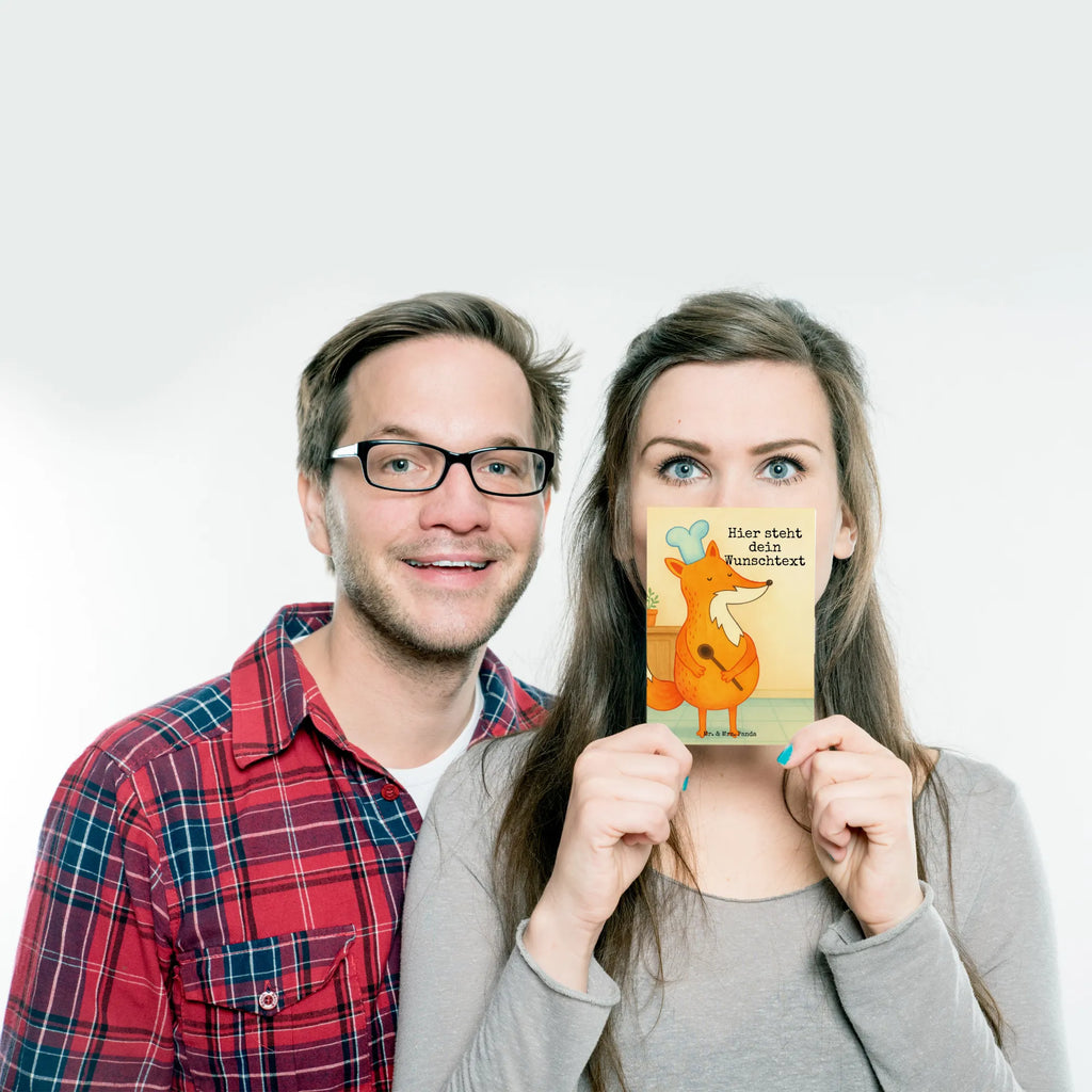 Personalised postcard Fox A cook Design fox, foxes, forest wildlife, clever as a fox, animal lover, Fox, Cook gift, Kitchen decoration, Kitchen slogan, Baker, funny, Party slogan, Slogan funny, Chefs