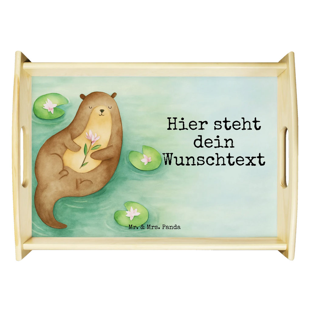 Personalised serving tray otter Water Lily Design otter, marten, sea otter, European otter, water mammal, aquatic animal, baby otter, predator, water, otter gifts, animal lover, gift ideas for animal lovers, animal, mammal, water animal, gifts for people in love