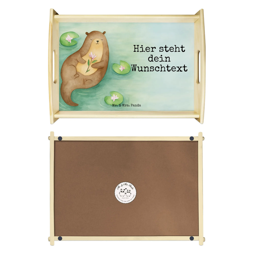 Personalised serving tray otter Water Lily Design otter, marten, sea otter, European otter, water mammal, aquatic animal, baby otter, predator, water, otter gifts, animal lover, gift ideas for animal lovers, animal, mammal, water animal, gifts for people in love