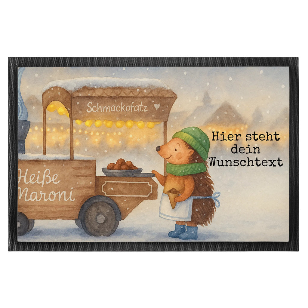 Personalisierte Fußmatte Igel Maronen Design Personalisiert, Fußmatte bedrucken, Wunschnamen, Namensfussmatte, Türvorleger mit Namen, Personalisierte Fußmatte, Türvorleger personalisiert, Fußmatte mit Namen, Personalisieruung, Haustürmatte personalisiert, Bedrucken, Winter, Weihnachten, Weihnachtsdeko, Nikolaus, Advent, Heiligabend, Wintermotiv, Kastanien, Maronen, Weihnachtsmarkt, Duft