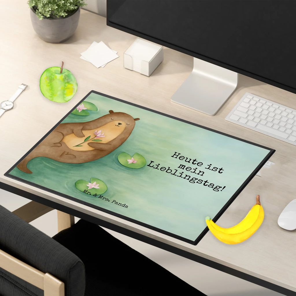 Schreibtischunterlage Otter Seerose Design Schreibunterlage, Schreibtischauflage, Bürobedarf, Büroartikel, Schreibwaren, Schreibtisch Unterlagen, Schreibtischunterlage Groß, Otter, Fischotter, Seeotter, Otter Seeotter See Otter