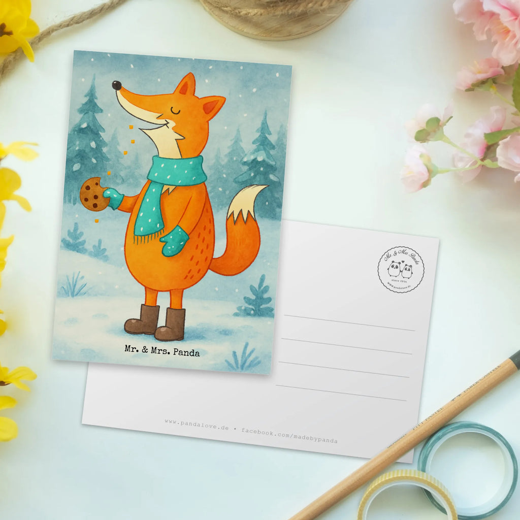 Postcard Fox cookie jar Design letter, gift card, postcards, card, Postcard, invitation, paper, invitation card, gift, Winter, Christmas, Christmas time, snow