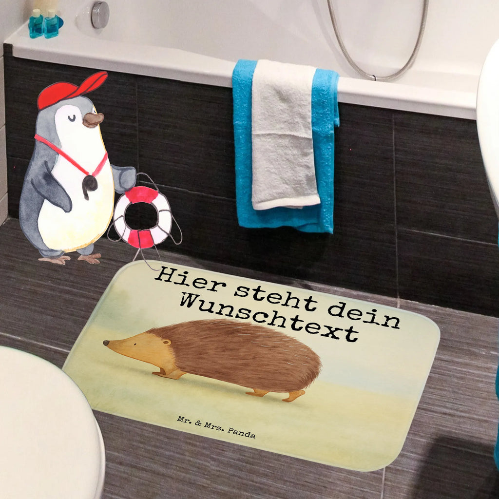 Personalised bath mat Hedgehog hearts Design small animals, cute, funny, cute animal motives, hand drawn, small world, funny sayings, good mood, happy, gifts, gift ideas, special gifts, animal lover, card, hearts, kiss, life, Love, hedgehog, trust, heart