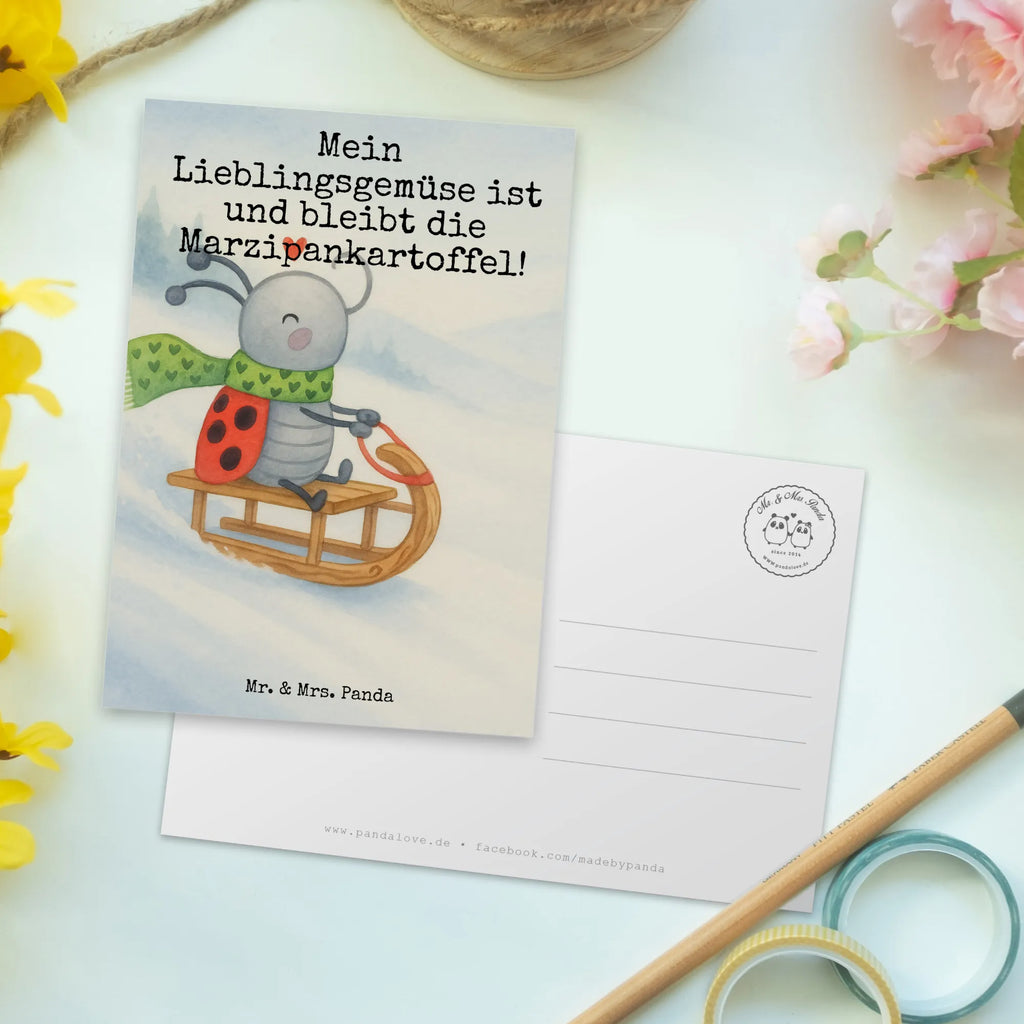 Postcard Smörle sledding Design card, invitation card, Postcard, postcards, letter, invitation, gift, paper, gift card, Winter, Christmas, Christmas time, snow