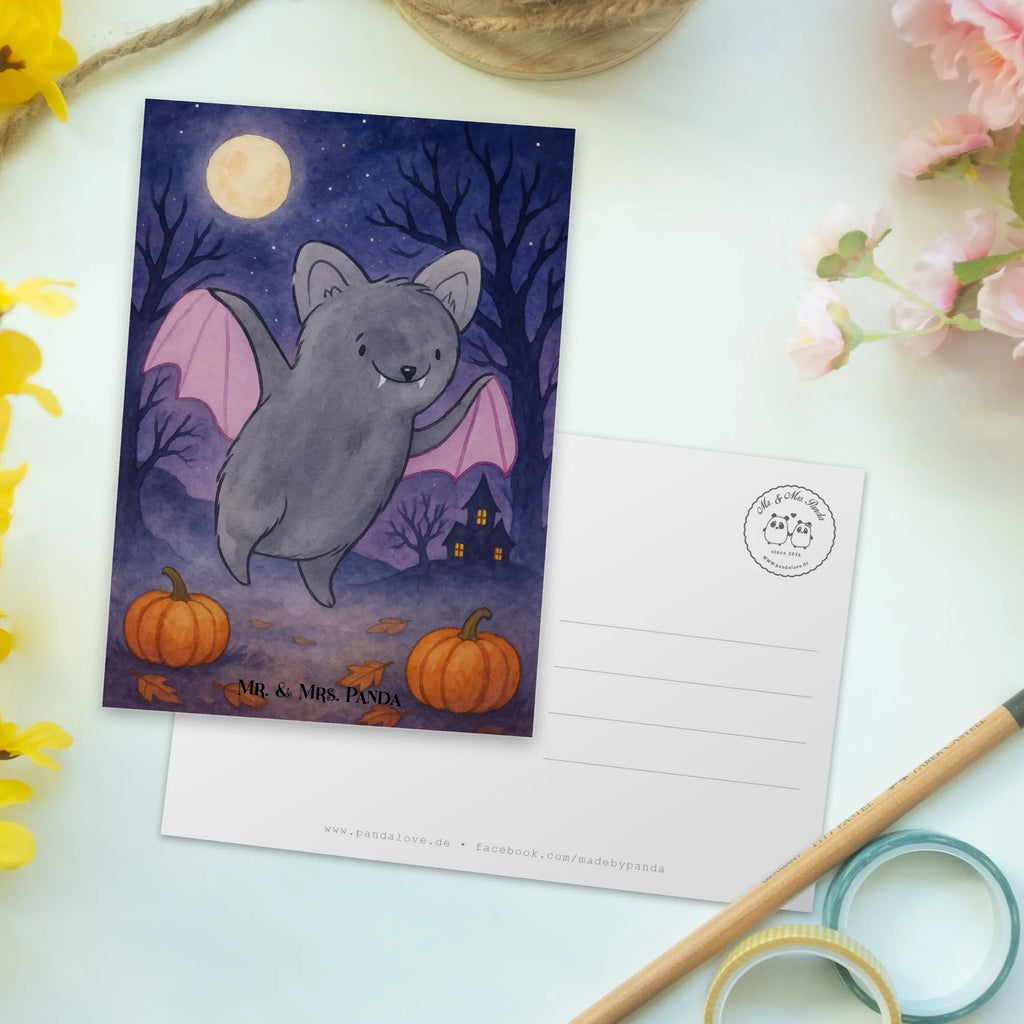 Postcard Bat Frighten Design invitation, postcards, paper, invitation card, gift, gift card, card, letter, Postcard, Halloween, decoration, Martin singing, decor, gifts, giving