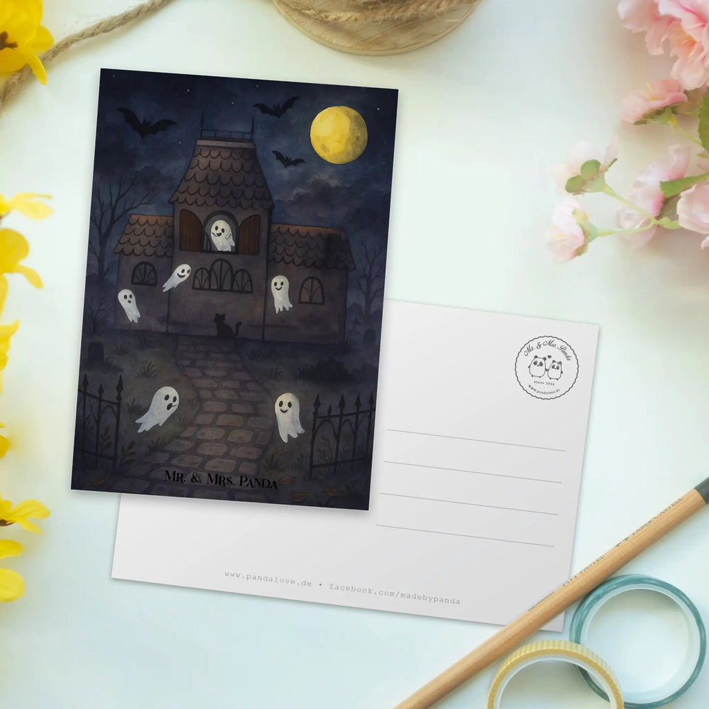 Postkarte Geister Villa Design Ansichtskarten, Einladungskarte, Geburtstagskarte, Grußkarte, Einladung, Einladung Geburtstag, Karte, Ansichtskarte, Geschenkkarte, Einladungskarten Geburtstag, Postkarte, Dankeskarte, Halloween, Deko, Martinssingen, Dekoration, Geschenke, Schenken