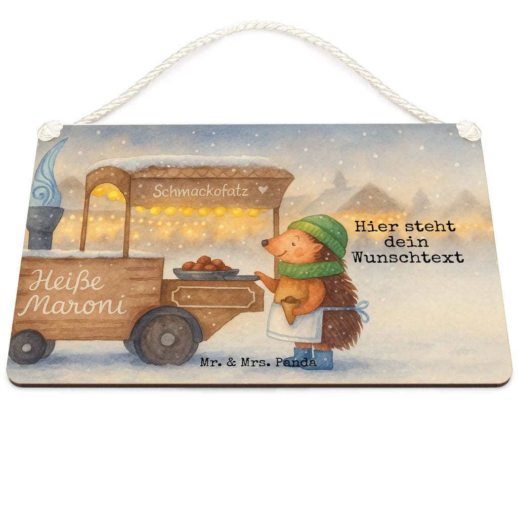 Personalised decorative sign hedgehog Chestnuts Design Winter, Christmas, Christmas time, snow