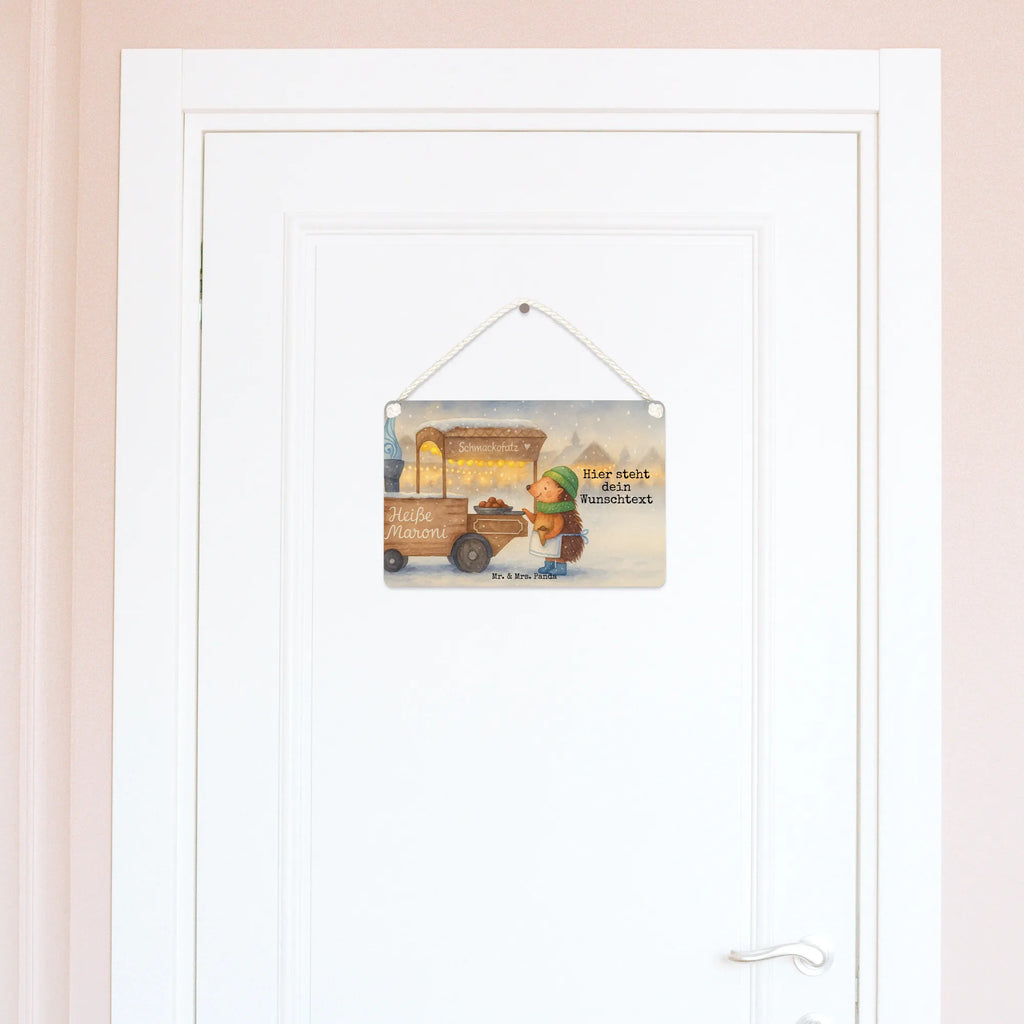 Personalised decorative sign hedgehog Chestnuts Design Winter, Christmas, Christmas time, snow