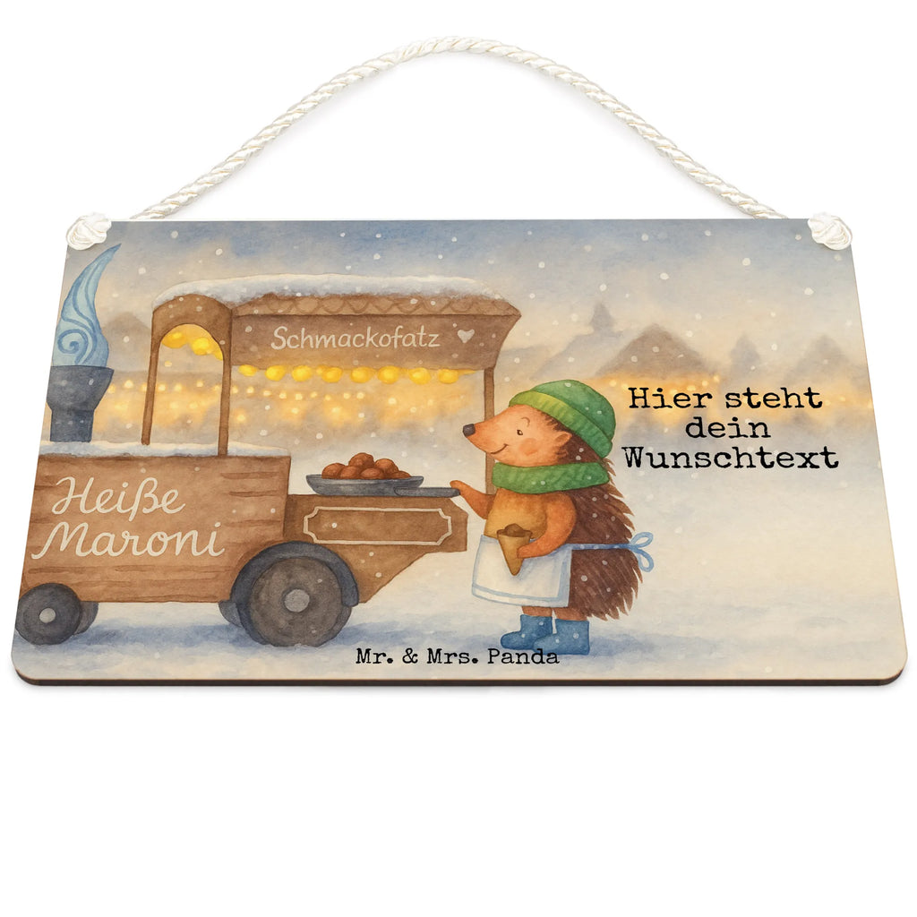 Personalised decorative sign hedgehog Chestnuts Design Winter, Christmas, Christmas time, snow