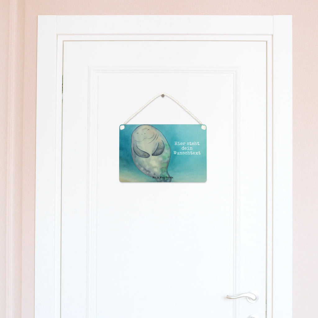 Personalised decorative sign manatee happy Design Seafood, aquatic animals, ocean, sea, fish, shells, corals, reef, whale, narwhal, sea urchin, lobster, platypus, turtle, manatee, crocodile, orca, shrimp, gifts for seafood lovers, water world, underwater animals, underwater world, vacation, deep sea, seafood fans, gift ideas, seafood decoration, seafood posters, New start, Manatee, Respect, Girlfriend, Satisfaction, Manatees, Self-love, Carefulness, Lovesickness, New beginning