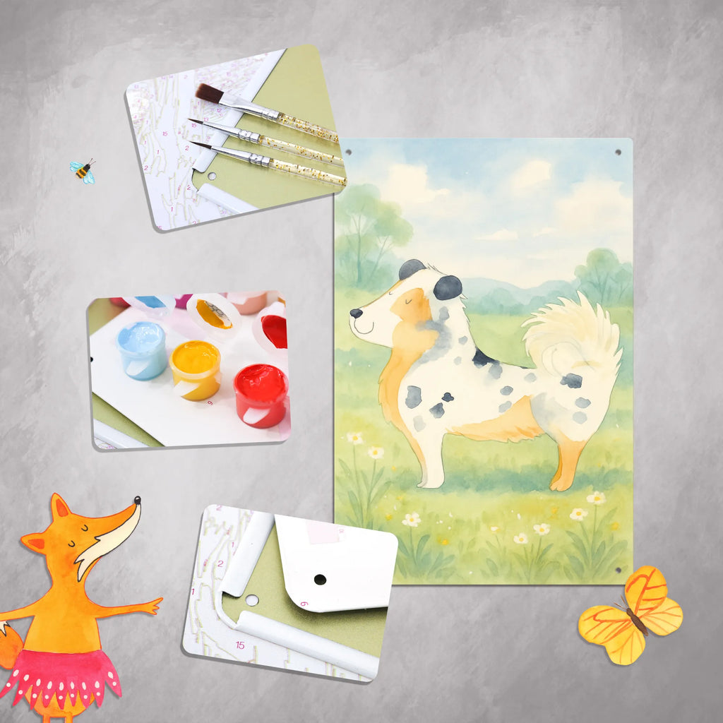 Malen nach Zahlen Metallschild Hund Australien Shepherd Design Baseln, Malen, DIY, Künstler, Kunstwerk, Ausmalbild, Bastelidee, Malen nach Zahlen, Kreativität, Hund, Hundemotiv, Haustier, Hunderasse, Tierliebhaber, Hundebesitzer, Sprüche, Spruch, Familienhund, Hundeliebe, Shepherd, Australien Shepherd