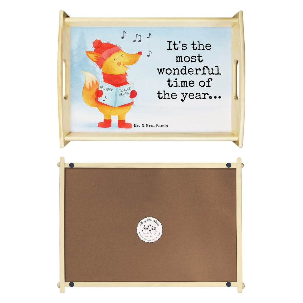 Serving tray Fox Singer Design tray, serving tray, breakfast tray, wooden tray, kitchen tray, Winter, Christmas, Christmas time, snow