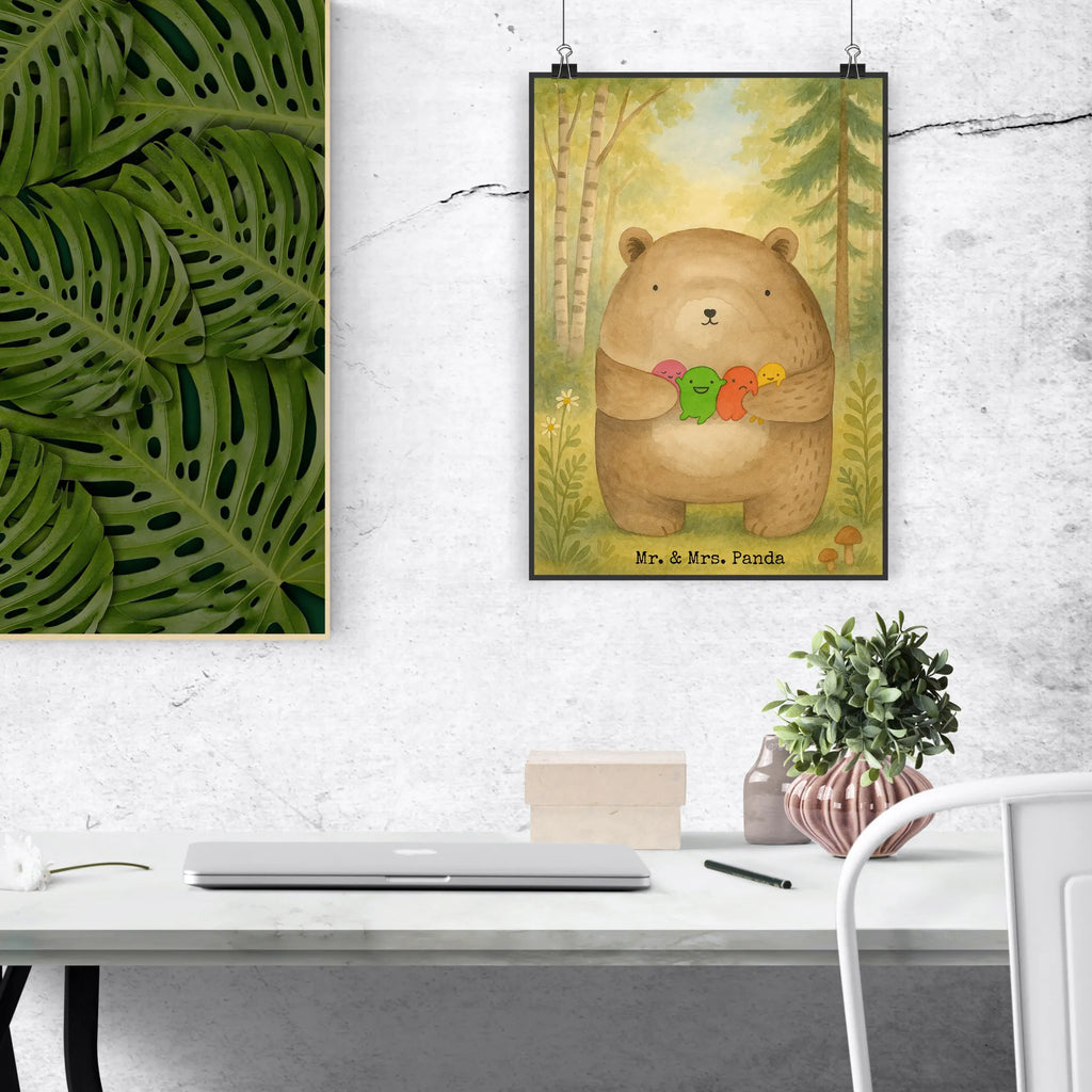 Poster bear Feeling Design Wanddeko Bild, Designposter, Küchenposter, Mr. & Mrs. Panda Poster, Poster, Wanddeko, Raumdekoration, Kinderposter, Handgemaltes Poster, Kunstdruck, Wanddekoration, Bild, Posterdruck, Wandposter, Bär, Teddy, Teddybär, Wahnsinn, Verrückt, Durchgedreht