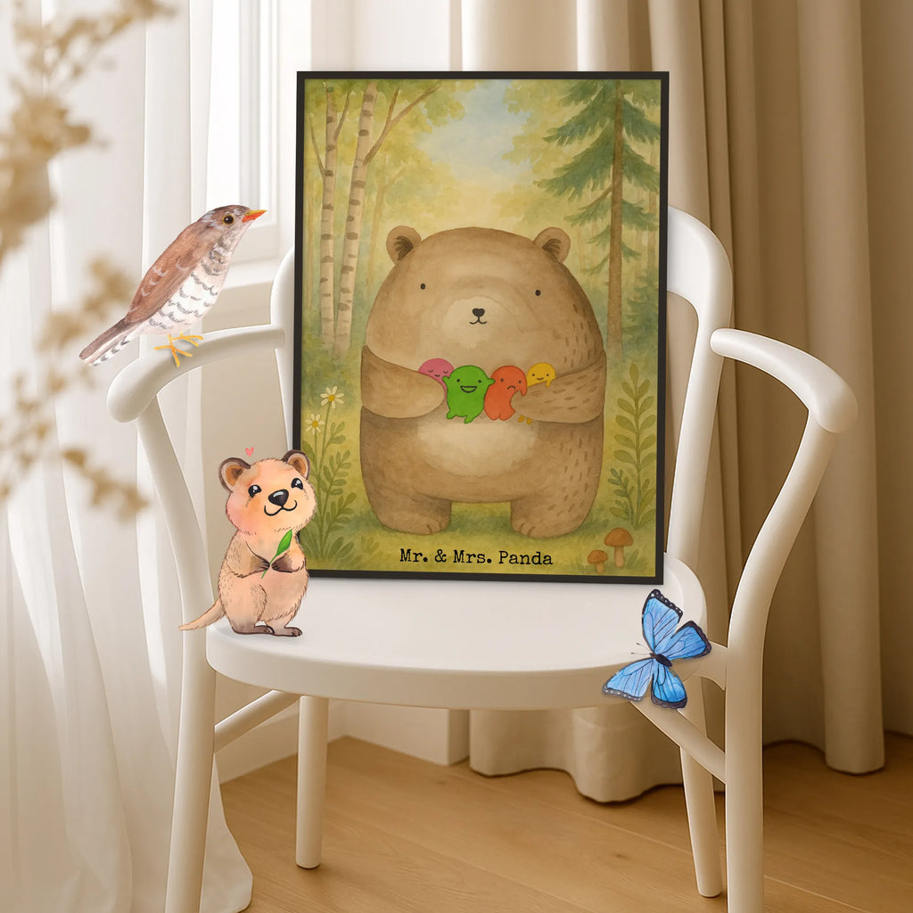 Poster bear Feeling Design Wanddeko Bild, Designposter, Küchenposter, Mr. & Mrs. Panda Poster, Poster, Wanddeko, Raumdekoration, Kinderposter, Handgemaltes Poster, Kunstdruck, Wanddekoration, Bild, Posterdruck, Wandposter, Bär, Teddy, Teddybär, Wahnsinn, Verrückt, Durchgedreht