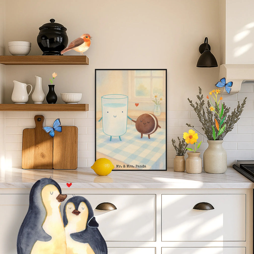 Plakat mleko ciastko Design Küchenposter, Kinderposter, Posterdruck, Wanddekoration, Wanddeko, Designposter, Raumdekoration, Kunstdruck, Poster, Bild, Wandposter, Handgemaltes Poster, Wanddeko Bild, Mr. & Mrs. Panda Poster, Tiermotive, Gute Laune, lustige Sprüche, Tiere, perfektes Paar, Milch, Einladung Frühstück, Kekse, Keks, Cookie, Milk, Motiv süß, Kaffee, romantisch