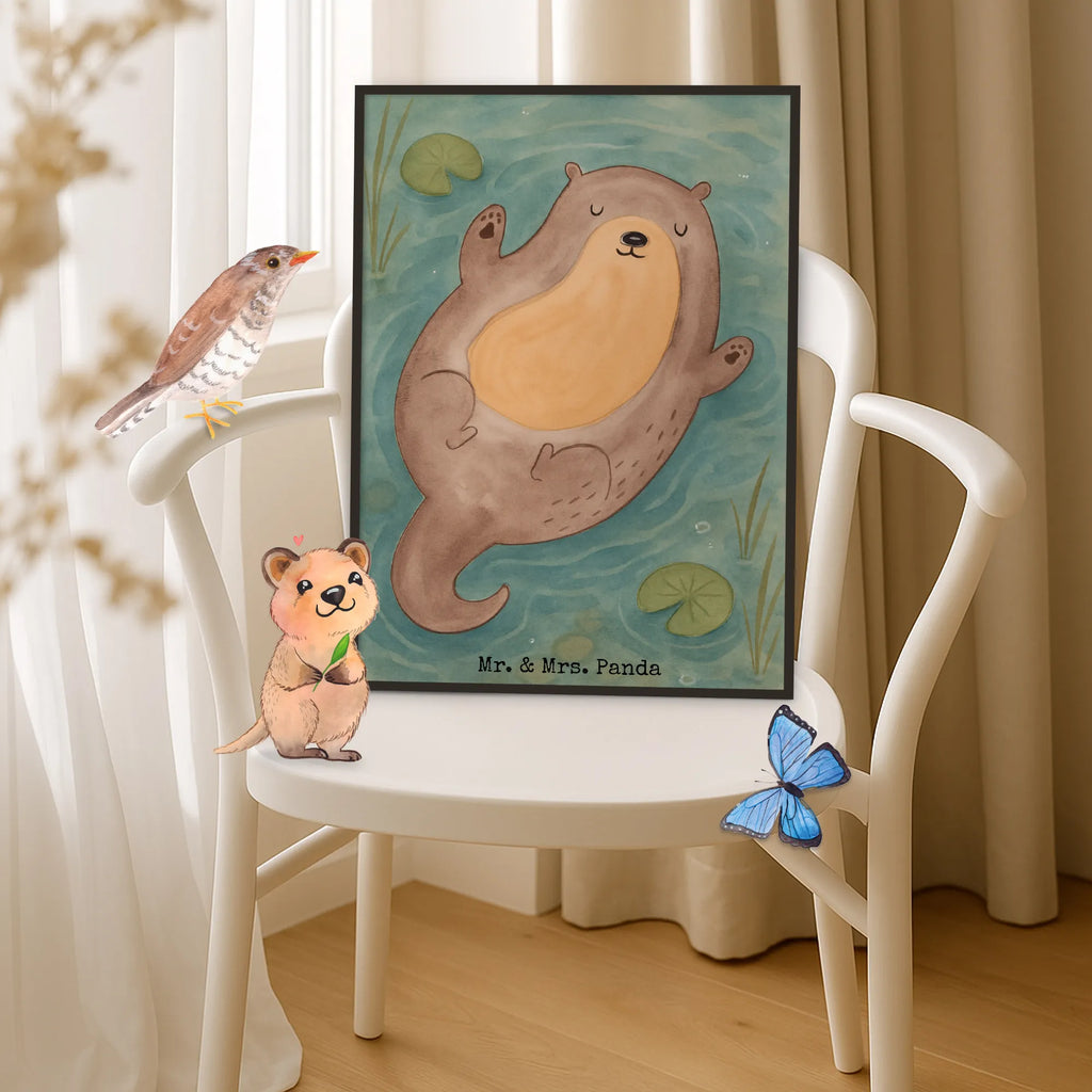 Poster Otter Umarmen Design Wandposter, Kunstdruck, Wanddekoration, Poster, Posterdruck, Küchenposter, Wanddeko, Mr. & Mrs. Panda Poster, Wanddeko Bild, Bild, Designposter, Kinderposter, Handgemaltes Poster, Raumdekoration, Otter, Fischotter, Seeotter, Otter Seeotter See Otter