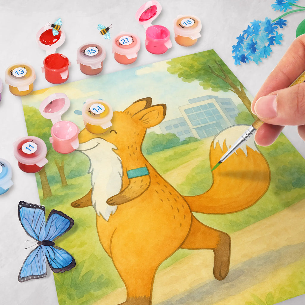 Paint by Numbers Fox Jog Design Bastelidee, Künstler, Baseln, Malen nach Zahlen, DIY, Malen, Kreativität, Kunstwerk, Ausmalbild, Geschenk, Sport, Sportart, Hobby, Schenken, Danke, Dankeschön, Auszeichnung, Gewinn, Sportler, Dauerlauf, Laufen, Joggen, Laufsport