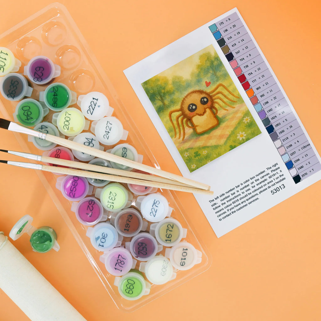 Malowanie według numerów Pająk Agata kanapka Design Kunstwerk, DIY, Ausmalbild, Malen nach Zahlen, Bastelidee, Künstler, Malen, Baseln, Kreativität, Spinne Agathe, Spinne, Agathe, Videos, Merchandise, Lebensfreude, Glück, Hunger, Hungrig, Verfressen, Alles wird gut, Mut