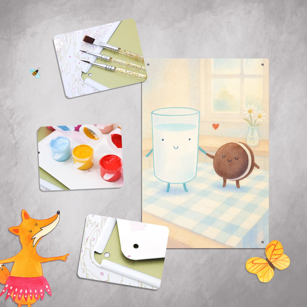 Malen nach Zahlen Metallschild Milch Keks Design Kreativität, Baseln, Künstler, Malen, Kunstwerk, Ausmalbild, DIY, Bastelidee, Malen nach Zahlen, Tiermotive, Gute Laune, lustige Sprüche, Tiere, Kekse, perfektes Paar, Kaffee, Milk, Keks, romantisch, Milch, Motiv süß, Einladung Frühstück, Cookie