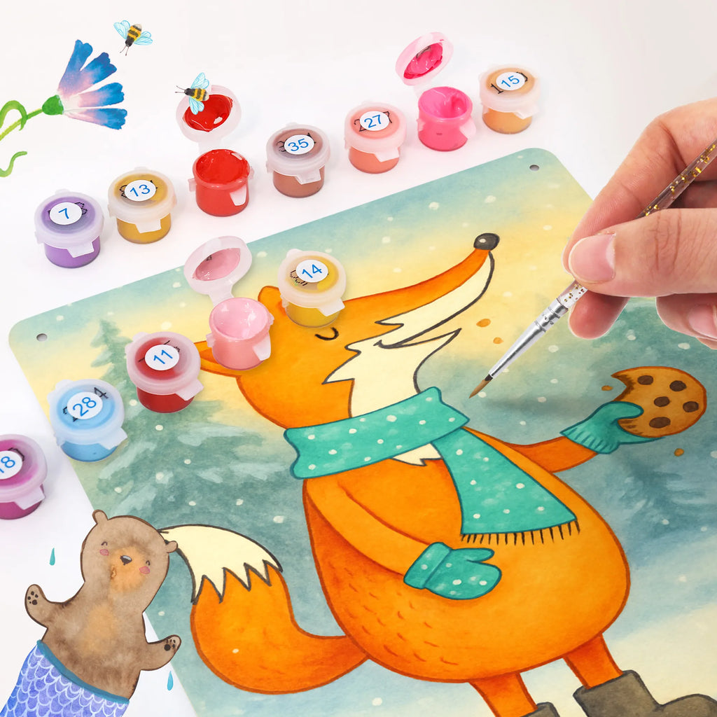 Paint by Numbers Metal Sign Fox biscuit Design fox, foxes, forest wildlife, clever as a fox, animal lover, cookies, baking saying, christmas time, kitchen decoration, winter, love, christmas present