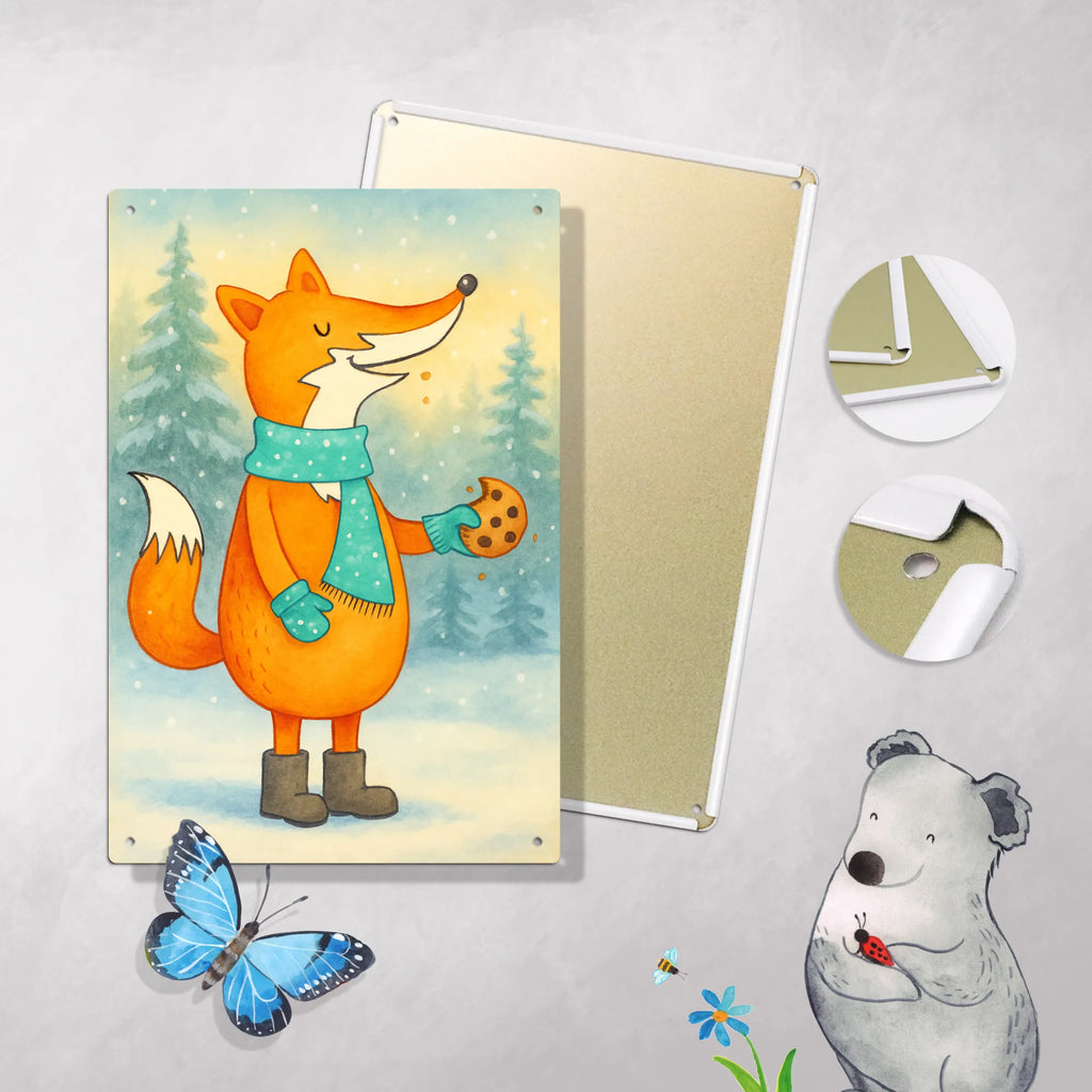 Paint by Numbers Metal Sign Fox biscuit Design fox, foxes, forest wildlife, clever as a fox, animal lover, cookies, baking saying, christmas time, kitchen decoration, winter, love, christmas present