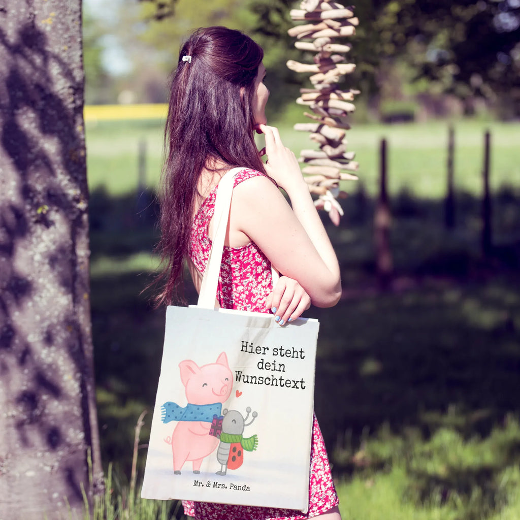 Personalizowana torba na zakupy Rozgrzana Świnka Smörle Design Zima, Boże Narodzenie, dekoracje świąteczne, Mikołaj, Adwent, Wigilia, zimowy motyw