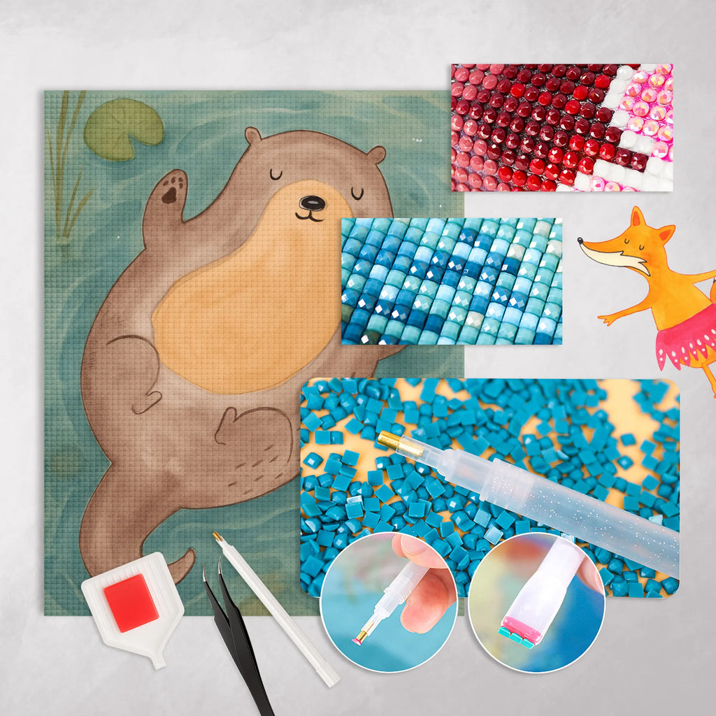 Diamond Painting otter Embrace Design otter, marten, sea otter, European otter, water mammal, aquatic animal, baby otter, predator, water, otter gifts, animal lover, gift ideas for animal lovers, animal, mammal, water animal, gifts for people in love, Otter Sea Otter Lake Otter