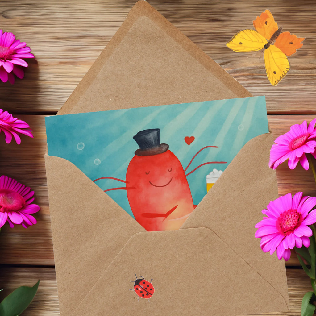 Deluxe Karte Hummer Weizen Design Hochzeitskarte, Grußkarte, Karte, Hochwertige Grußkarte, Klappkarte, Hochwertige Klappkarte, Geburtstagskarte, Glückwunschkarte, Einladungskarte, Meerestiere, Meer, Urlaub, Kneipe, Garnelen, Gasthaus, Garnele, Wirtschaft, Bier, Männerhaushalt, Junggesellin, Bierliebhaber, Junggeselle, Kochen