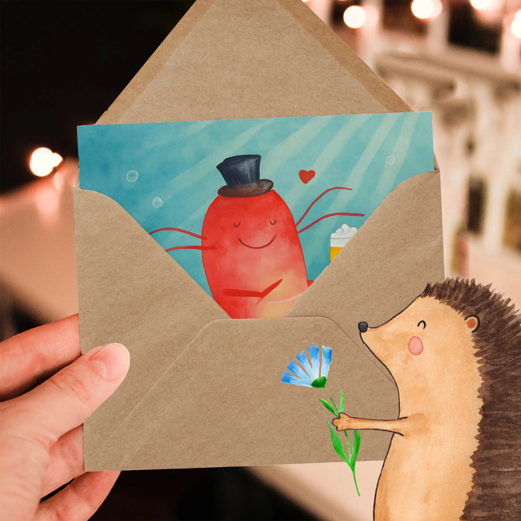 Deluxe Karte Hummer Weizen Design Hochzeitskarte, Grußkarte, Karte, Hochwertige Grußkarte, Klappkarte, Hochwertige Klappkarte, Geburtstagskarte, Glückwunschkarte, Einladungskarte, Meerestiere, Meer, Urlaub, Kneipe, Garnelen, Gasthaus, Garnele, Wirtschaft, Bier, Männerhaushalt, Junggesellin, Bierliebhaber, Junggeselle, Kochen