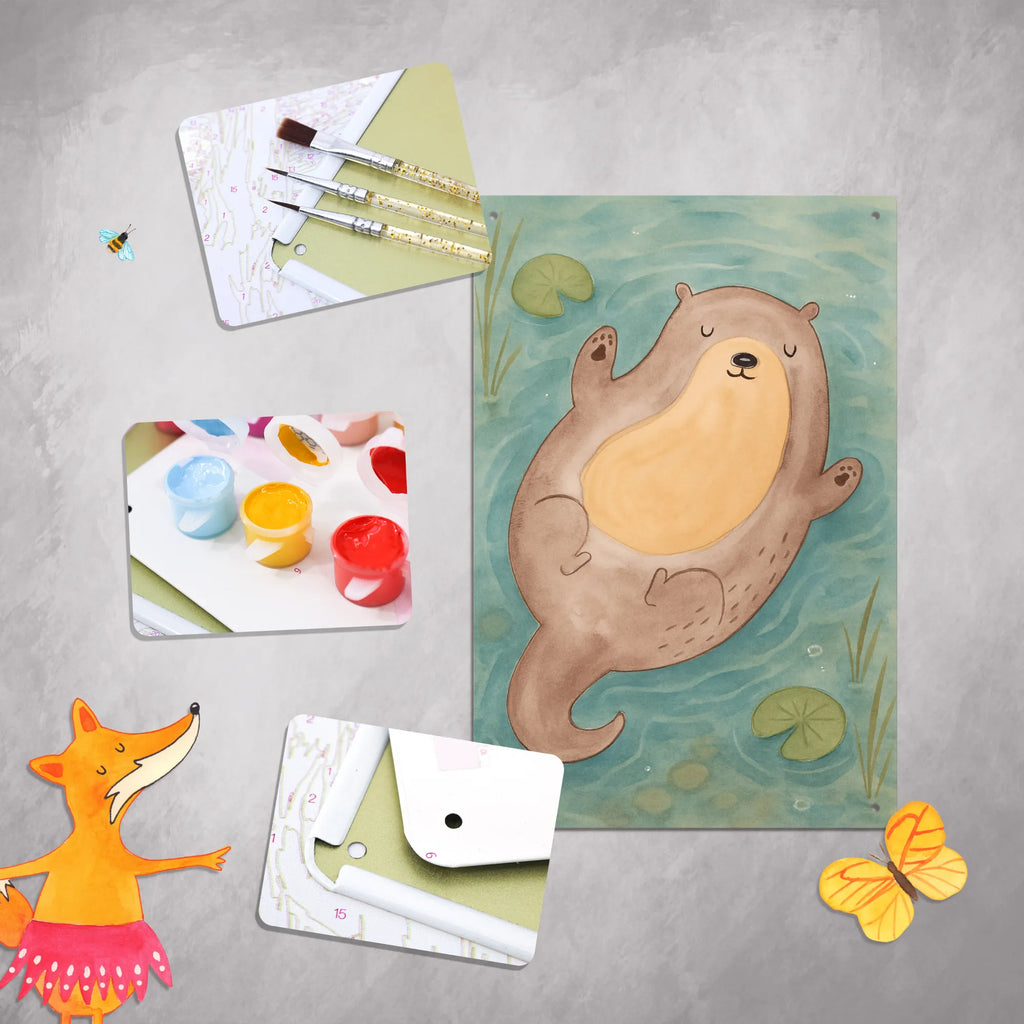 Malen nach Zahlen Metallschild Otter Umarmen Design Malen nach Zahlen, Malen, Bastelidee, DIY, Baseln, Künstler, Ausmalbild, Kreativität, Kunstwerk, Otter, Fischotter, Seeotter, Otter Seeotter See Otter