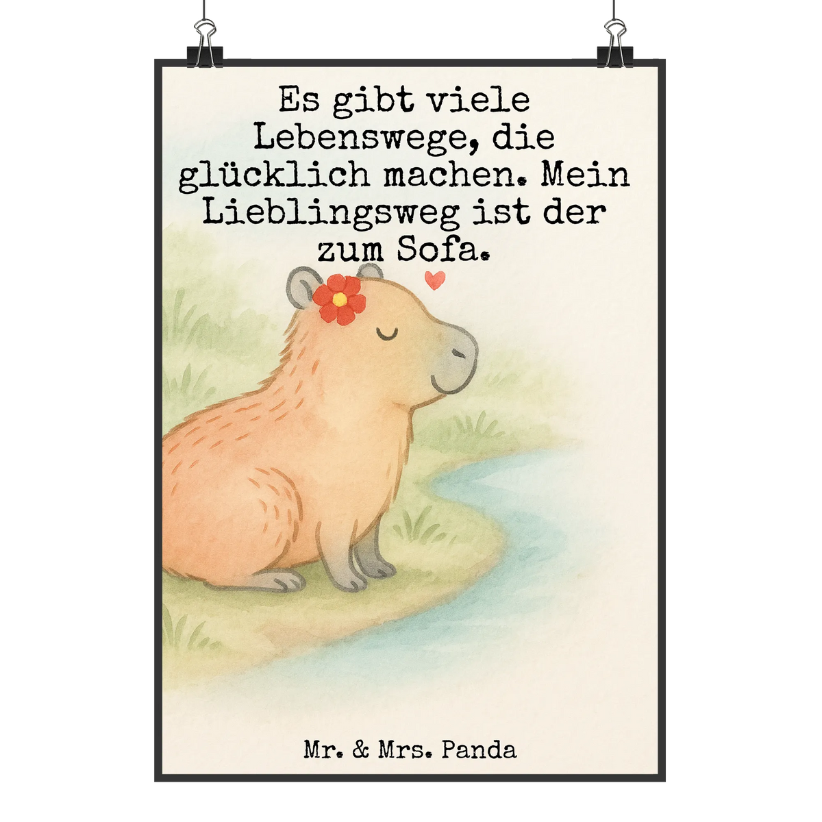 Poster Capybara flower Design small animals, cute, funny, cute animal motives, hand drawn, small world, funny sayings, good mood, happy, gifts, gift ideas, special gifts, animal lover, card
